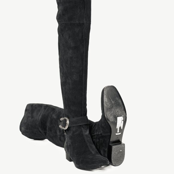 Gucci Dionysus Nero Suede Over-The-Knee Boots - Picture 5 of 13